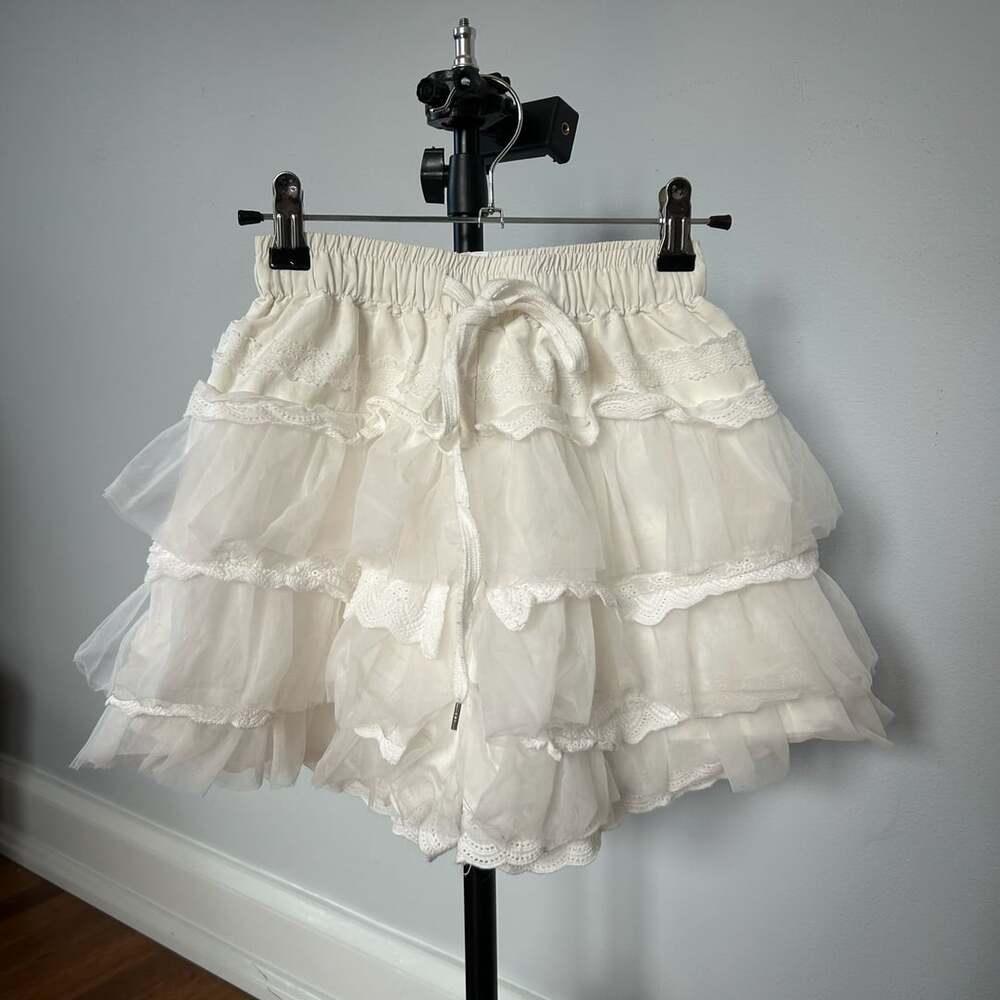 Wookids Multi Layer Ruffle Shorts Size 160 White Lace Bloomers